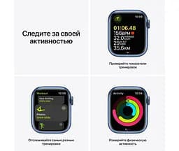 Смарт-годинник Apple Watch Series 7 GPS 41mm Blue Aluminum Case with Blue Sport Band [MKN13] [60279] - мініатюра 6