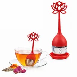 Заварник ситечко для заваривания для чая силиконовый в виде цветка лотоса Красный 88283