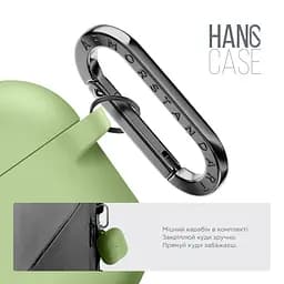 Силіконовий чохол для навушників Apple AirPods 3, Hang Case, зелений, ультратонкий захисний кейс товщиною 2 мм, захист від подряпин, пилу та ударів, компактний, з карабіном для кріплення, ArmorStandart (ARM60315) - мініатюра 4