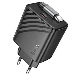 МЗП Hoco N57 Full PD20W with retractable cable Type-C (2USB-C) Black