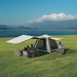 Намет чотиримісний автоматичний надувний із тентом Naturehike Ango CNK2550WS017, коричневий - мініатюра 2