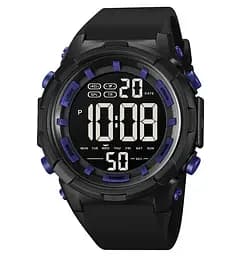 Чоловічий наручний годинник Skmei 1845 (Чорний з синім)