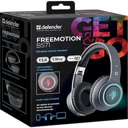 Навушники бездротові Defender FreeMotion B571, Grey, Bluetooth (63571) - мініатюра 6