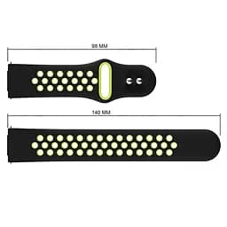 Ремінець Boorui для годинника 22 мм Nike design чорний з зеленим (з кнопкою) - мініатюра 4
