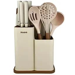 Набір кухонного приладдя Magio MG-1097 силіконовий 12 предметів Бежевий