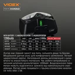 Налобний світлодіодний ліхтарик Videx VLF-H055D 500 Lm 5000 K (VLF-H055D) - мініатюра 10