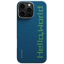 Карбоновий чохол, що світиться Pitaka x Aries Tactile Woven Case Hello World для iPhone 16 Pro Max (KI1602HWTP)