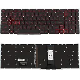 Клавіатура для ноутбука ACER (Nitro: AN515-54) rus, black, без фрейма, підсвічування клавіш(RED) (оригінал) - мініатюра 2