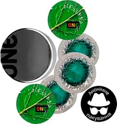 Презервативи One With Nature Color Sensations зелений 5 шт. в кейсі (ROZ6501052008) - мініатюра 2