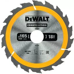 Диск пиляльний DeWalt Construction 165 х 30 мм 18 зубів (DT1936)