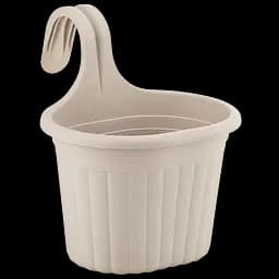 Горшок для цветов Serinova балконный подвесной Camellia, 3 л, бело-серый (TOM1-KirliBeyaz)