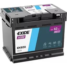Акумулятор Exide Start-Stop AGM 62Ah Ев (-/+) 680EN 242 х 175 х 190 мм
