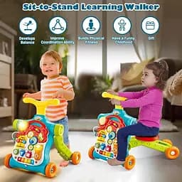 Навчальні ходунки для малюків 5 в 1 Baby Walker Sit-to-Stand - мініатюра 5