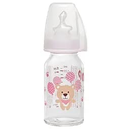 Бутылочка для кормления Nip с силиконовой соской, 125 мл, розовый (35070)