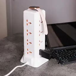 Мережевий фільтр-подовжувач TOWER 12 розеток LED-лампа 3USB + 1PD 2,8 метра Yiwu HP-5-9MF - мініатюра 12