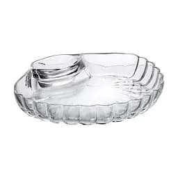 Блюдо для закусок фігурне з соусником 21*19*3 см, прозорий Yiwu HP-YH-58