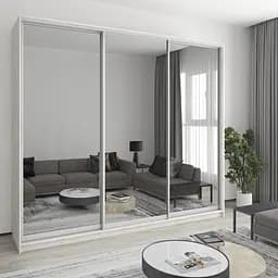 Шкаф-купе трехдверный MebelStar Комбо AL 3 Зеркала 270x45x240 см Аляска серый (MBS-2235)