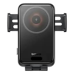 Автотримач для телефона з БЗП Baseus Wisdom Pro Auto Coil Alignment Car Mount Wireless Charger Air Outlet Version Cosmic чорний - мініатюра 3