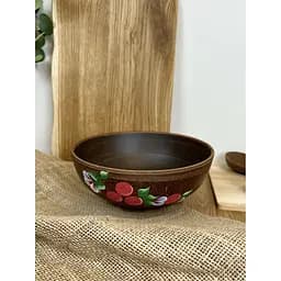 Миска керамічна (глиняна) Вишня 1 л