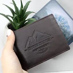 Портмоне чоловіче шкіряне Peterson N992-BE-MOUN темно-коричневе Mountain Adventure - мініатюра 10