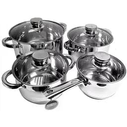 Набор кастрюль с сотейником Edenberg EB-3707 из нержавеющей стали 8 предметов