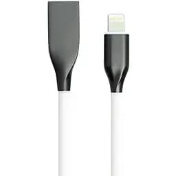 Кабель PowerPlant USB-Lightning, 1м, силикон, белый
