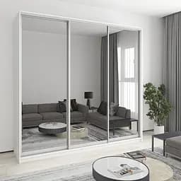 Шкаф-купе трехдверный MebelStar Комбо AL 3 Зеркала 250x45x240 см Аляска белый (MBS-2173)