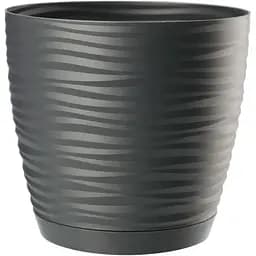 Горщик для квітів Form-Plastic Sahara mini-13 з підставкою 1 л антрацит (3010-014)