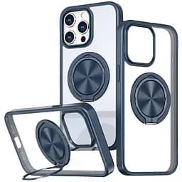 Чохол Epik TPU+PC Metal Ring with MagSafe для Apple iPhone 12 Pro/12, 6.1 Синій