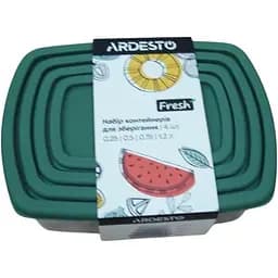 Набір контейнерів для харчових продуктів Ardesto Fresh 4 шт. зелений (AR1312G)