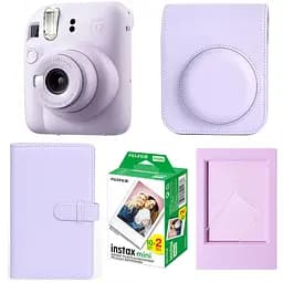 Набір камера Fujifilm Instax Mini 12, Фотопапір 20шт, Чохол, Фотоальбом 108 фото, Фоторамка Фіолетовий