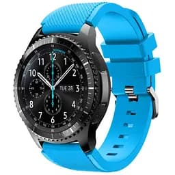 Силіконовий ремінець Watchbands для Samsung Gear S3 Samsung Galaxy Watch 46mm Silver - блакитний (WB001BLUE)