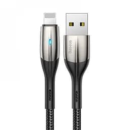 Кабель Baseus Horizontal with indicador lamp Cable USB to Lightning 2.4A 1m CALSP-01 Black