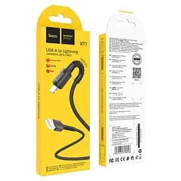 Кабель Hoco X71 Pisces Cable USB to Lightning 2,4A 1m Black - мініатюра 2