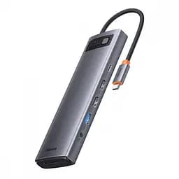 USB-Хаб Baseus Metal Gleam Series 12-in-1 (Type-C to HDMI+USB3.1*2+USB3.0*2+Type-C 3.1+PD+RJ45+SD/TF - мініатюра 6