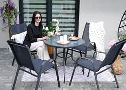 Комплект садових меблів Garden Line Verona-4 круглий стіл Grey