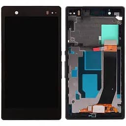 Дисплей Sony C6602 Xperia Z L36h /C6603 /C6606 чорний, PRC, з рамкою