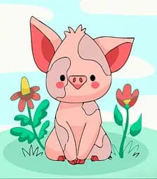 Набор для росписи по номерам Поросенок, Strateg, 30x30 см, ES110