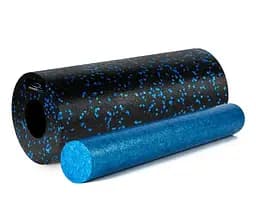 Массажный ролик (роллер) гладкий PowerPlay PP-4348 2 in 1 EPP Foam Roller Черно/Синий (33x14 см) (PP_4348_Blue_(33*14))