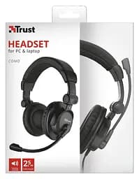 Навушники Trust Como Headset Black з мікрофоном - мініатюра 5