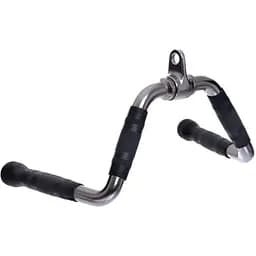 Ручка для тяги York Fitness багатофункціональна з гумовими рукоятками, хром