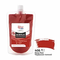 Краска акриловая Rosa Studio Красная темная 406, 200 мл