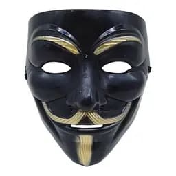 Маска Гая Фокса (Анонімус) KA-23-108 на резинці, чорна пластикова