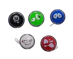 Йо-йо M 2875 5,5см, на мотузці, світло, на батарейці, в пакеті (6903152838016) МІКС