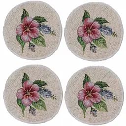 Набор салфеток Прованс Соцветия под чашку Dх11 см 4 шт. (44349)