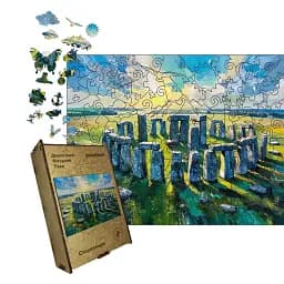 Дерев'яний фігурний пазл Стоунхендж, А1, Дерев'яна коробка 500+ елементів