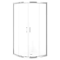 Душевая кабина Cersanit Brasco 90x90 см полукруглая раздвижная прозрачное стекло на мелком поддоне хром S601-223, прозрачный, хром