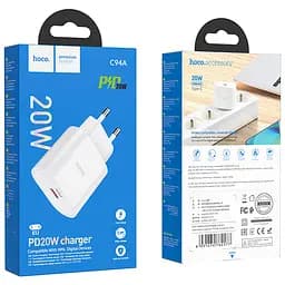 МЗП Hoco C94A Metro PD20W (1USB-C) White - мініатюра 7