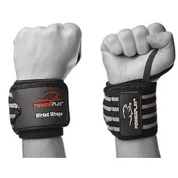 Кистьові бинти PowerPlay 3081 Чорно-Сірі (пара) (PP_3081_Grey)