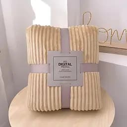 Плед-покривало шарпей бежевий у смужку 2см 180х200 см (00068)